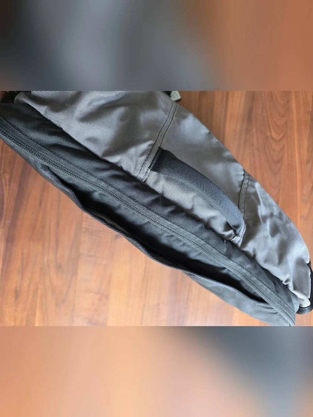 Timbuk2 Large Gray Black Messenger Padded Laptop Bag with Orange Rainfly
